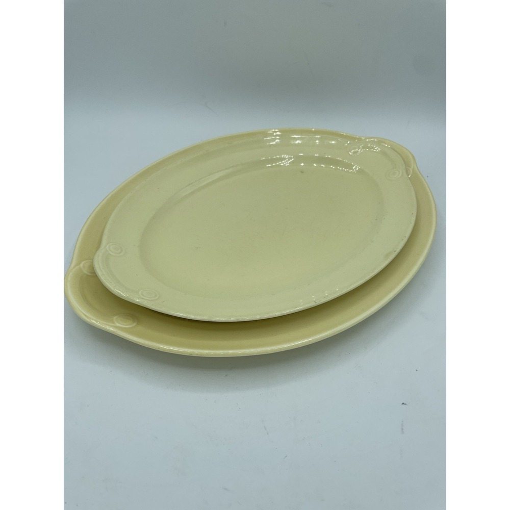 Lu-Ray Pastels USA T.S.&T. Serving Platters‎ Yellow 11.5" &  13.5"